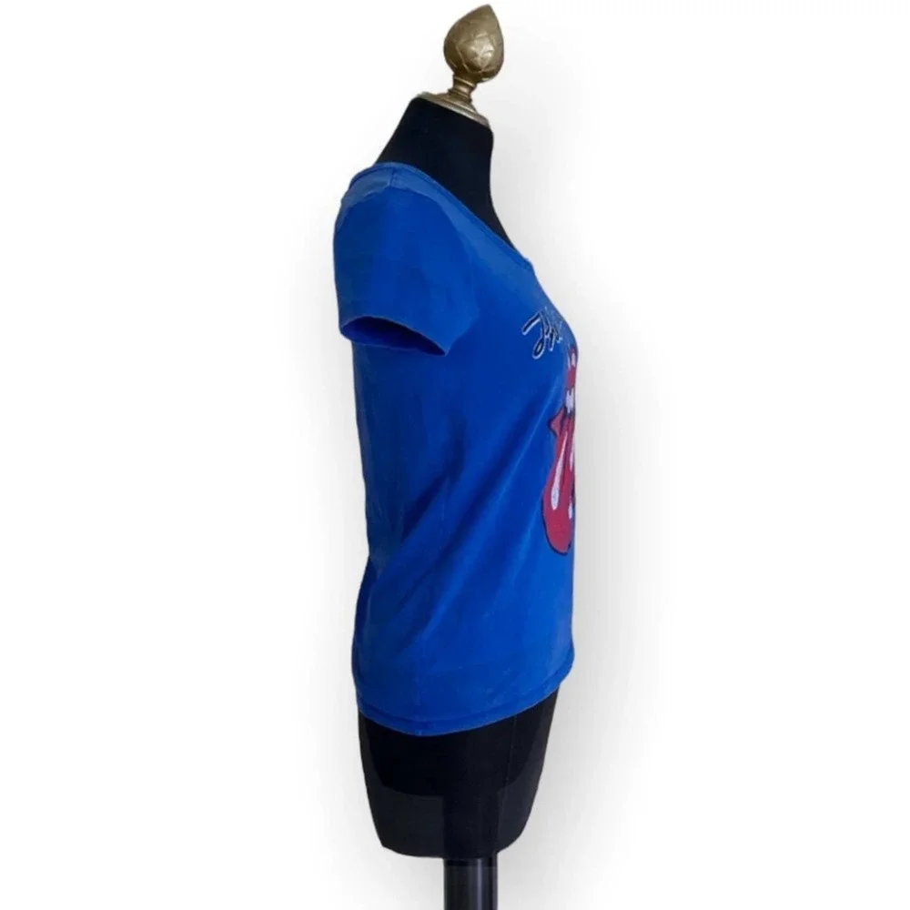 Bravado The Rolling Stones Tee Tongue Short Sleeve Top Blue Size XS - Picture 6 of 6